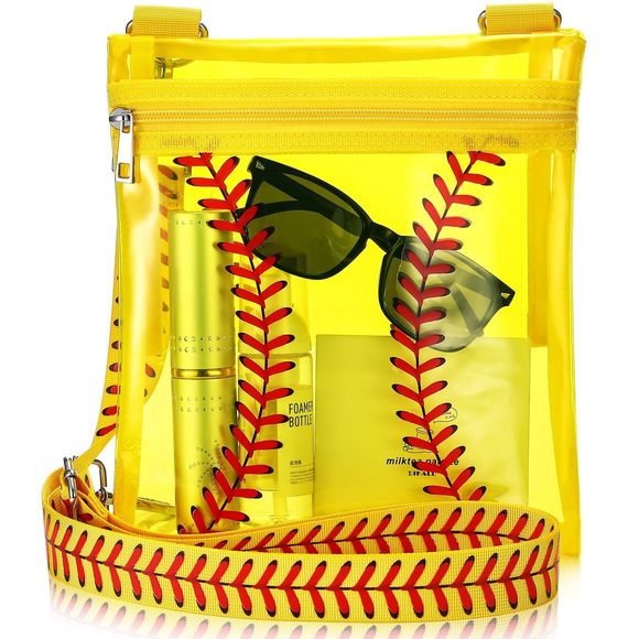 Clear Softball Bag Purse Stadium Aroved Crossbody Bag With Adjustable UwU - Picture 1 of 6
